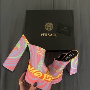 Versace Multicolor Platform Heels